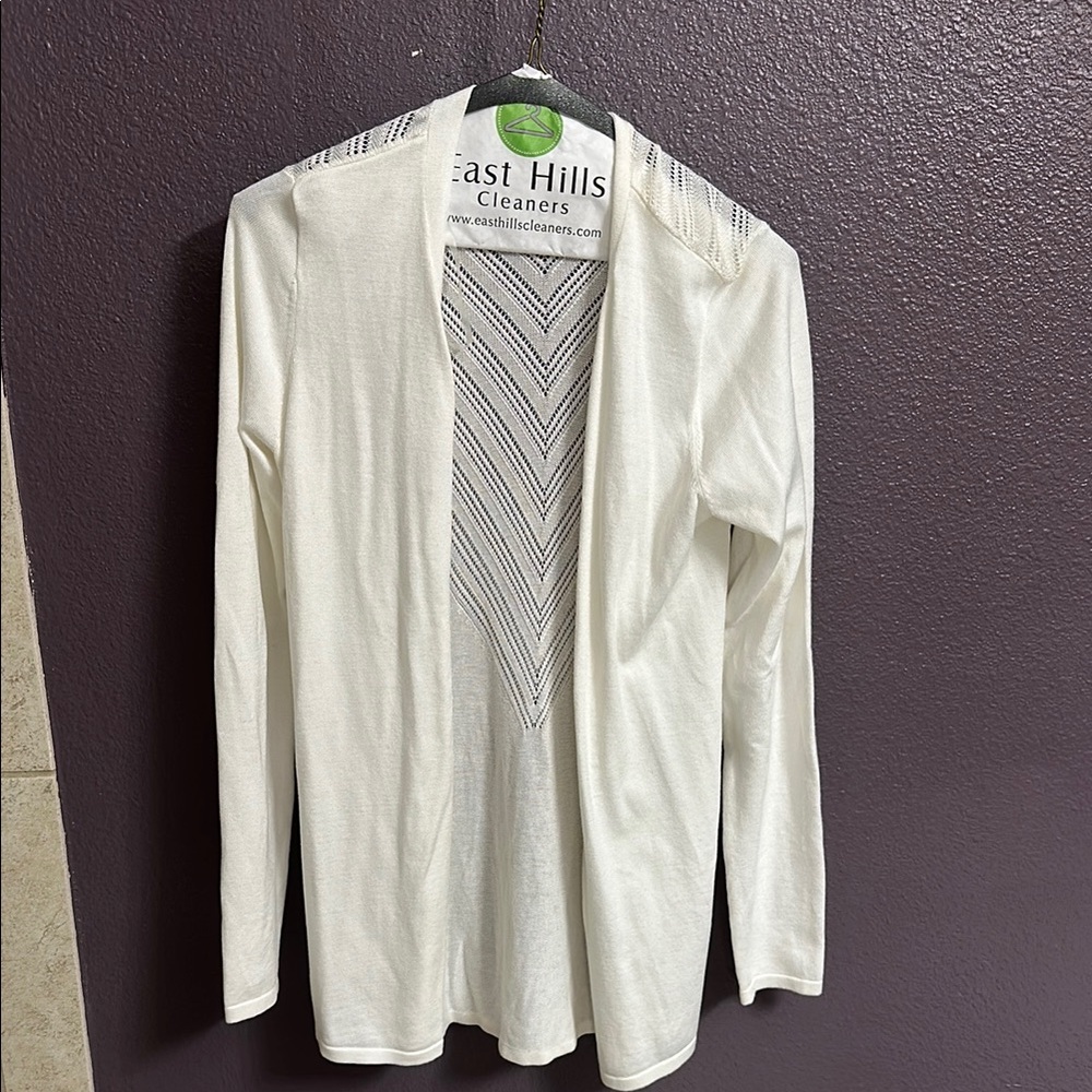 White Open-Front Cardigan